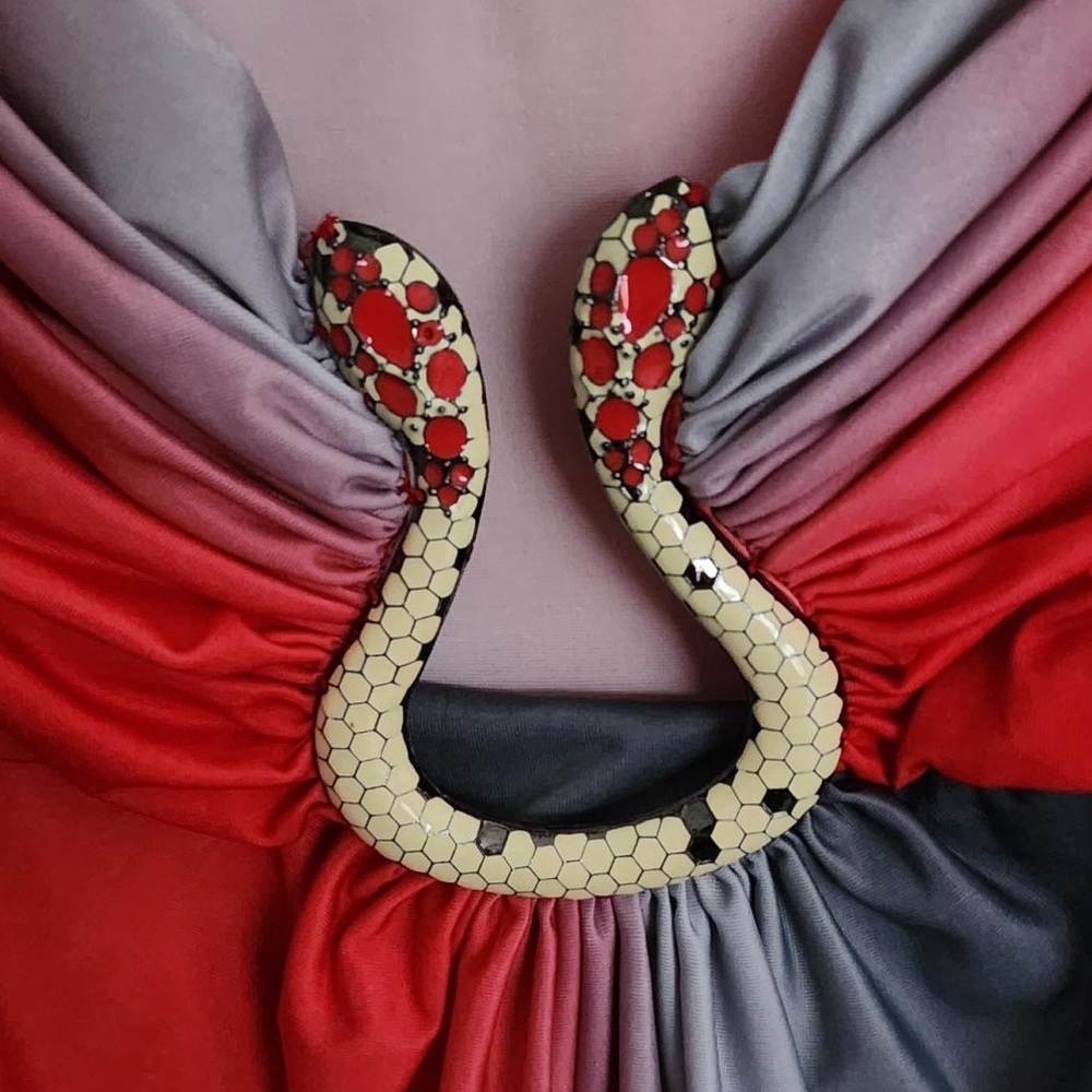 Strapless Bodycon Maxi Dress With Snake Key-Hole